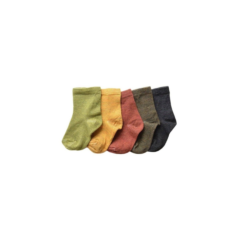 NUI Organic Merino Wool Nature Harakeke 5pc Socks Kids 6-12 Months New With Tags